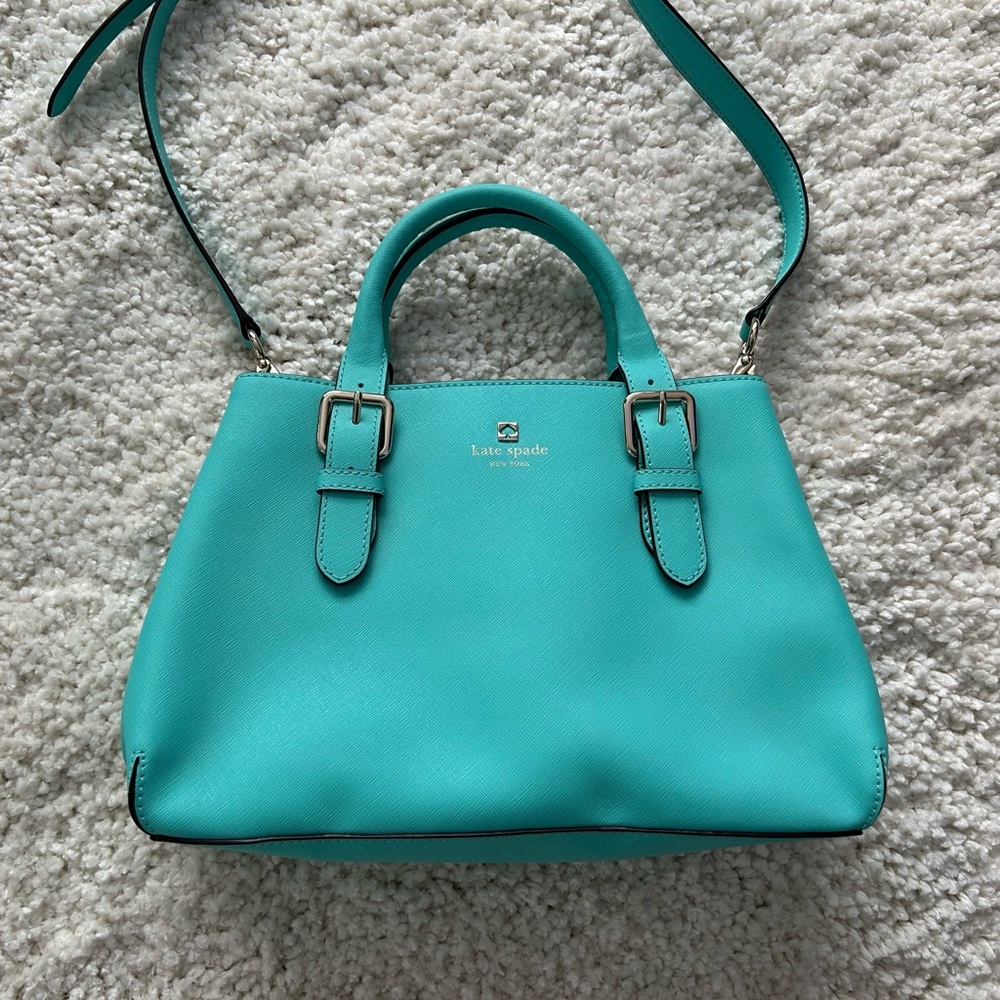 Kate Spade Tiffany Blue Handbag with removable strap